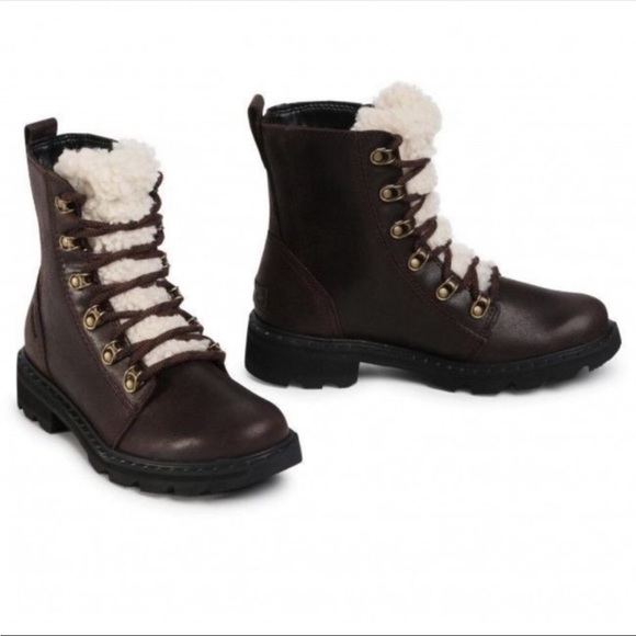 Sorel Shoes - Sorel Lennox Lace Cozy Blackened Brown waterproof suede boots